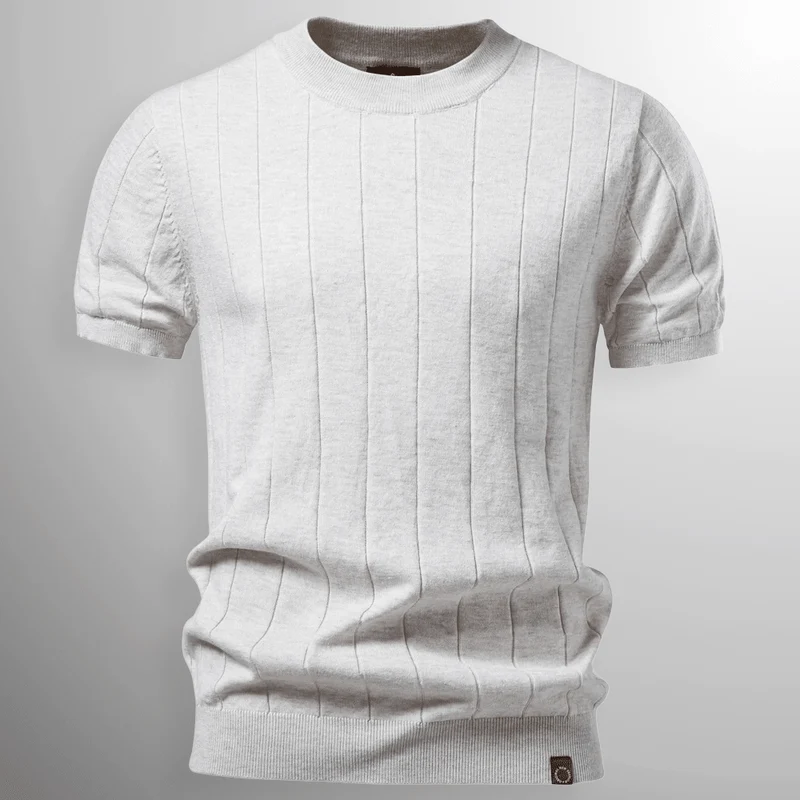 Luca™ - Luxuriöses Geripptes T-Shirt