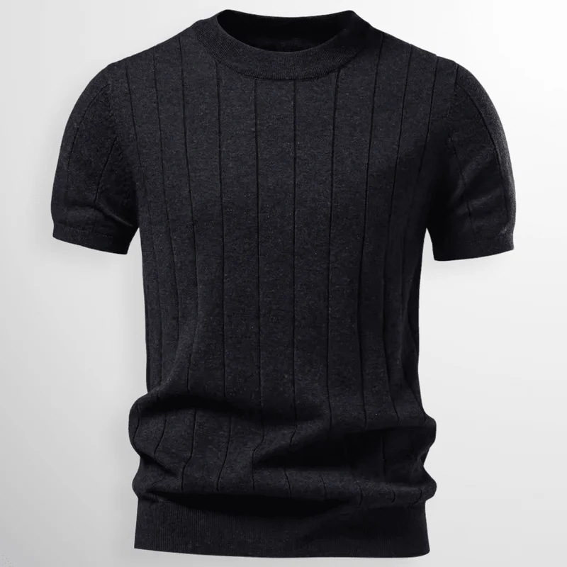 Luca™ - Luxuriöses Geripptes T-Shirt