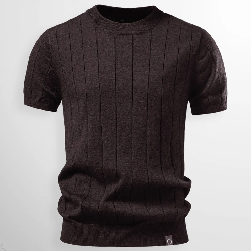 Luca™ - Luxuriöses Geripptes T-Shirt