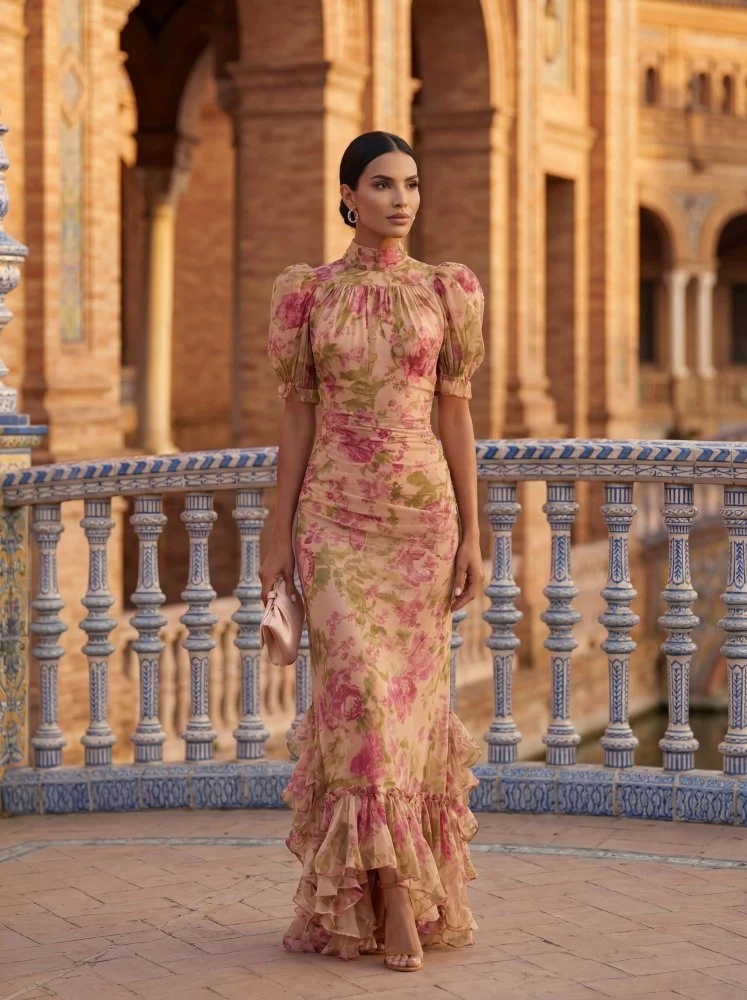 Rosario™ - Romantisches Blumen-Chiffonkleid