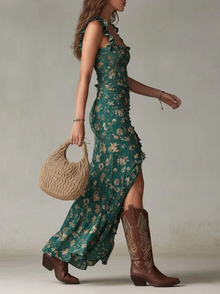 Zara™ - Boho-Maxikleid mit Schlitz