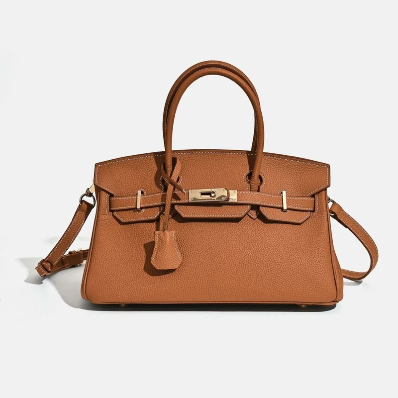 Jane Shoulder 29 CM – Strukturierte Handtasche aus echtem Rindsleder mit Prägung