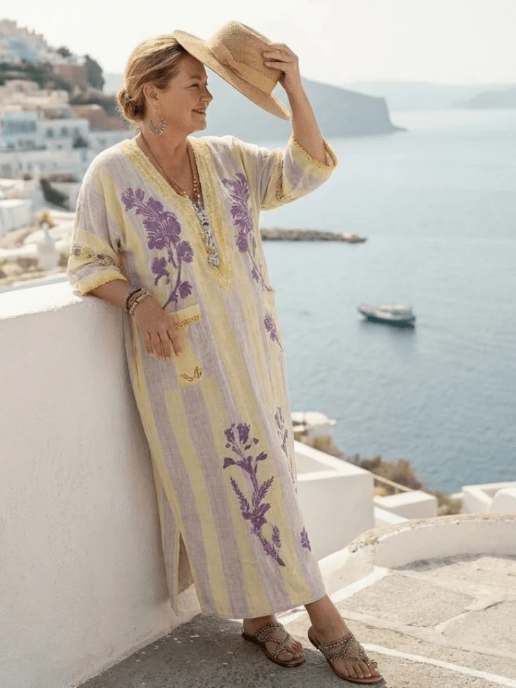 Aurelia™ - Florales Maxikleid mit Halbarm