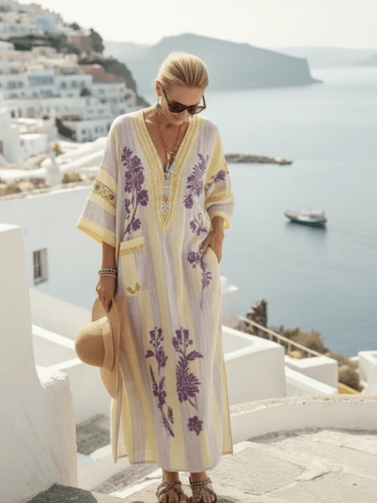 Aurelia™ - Florales Maxikleid mit Halbarm