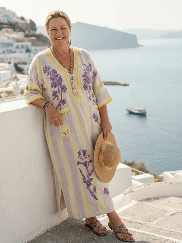 Aurelia™ - Florales Maxikleid mit Halbarm