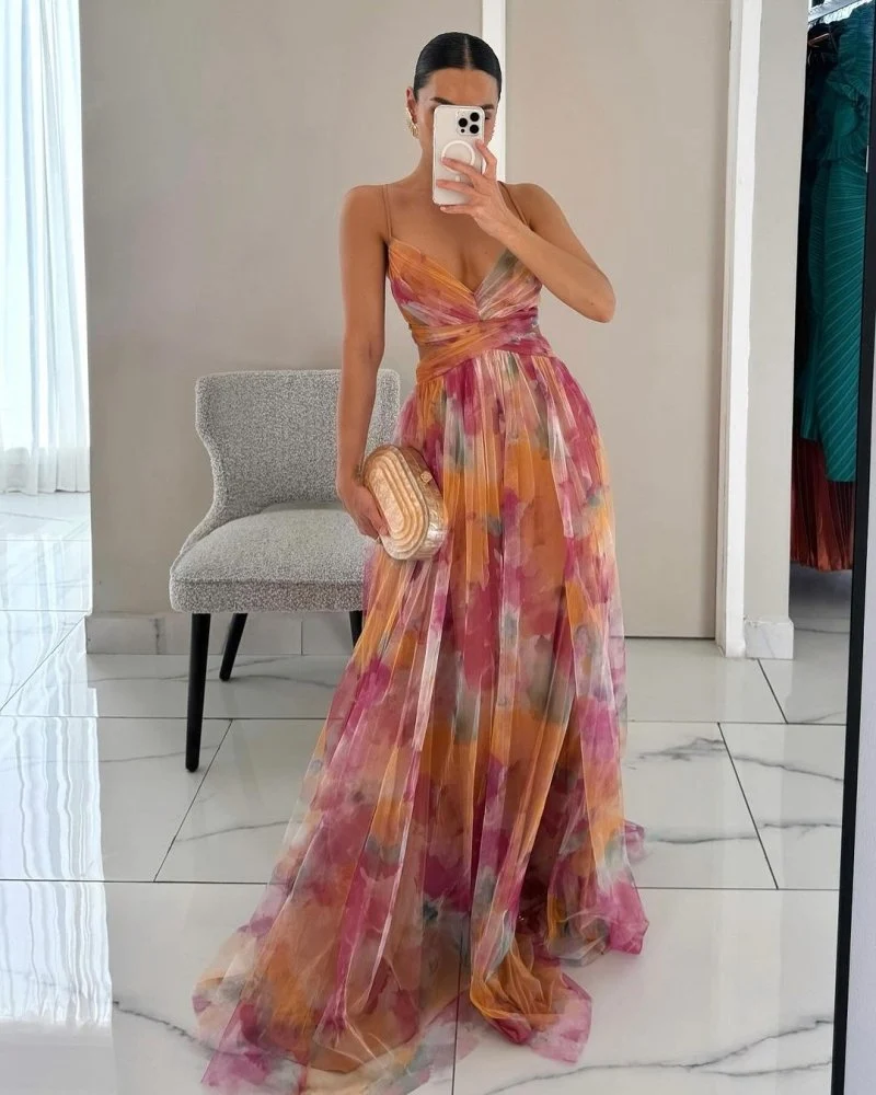 Valeria™ - Elegantes florales Maxikleid