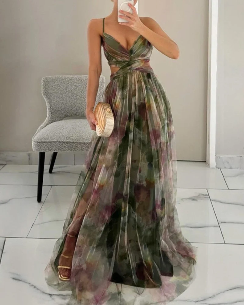 Valeria™ - Elegantes florales Maxikleid