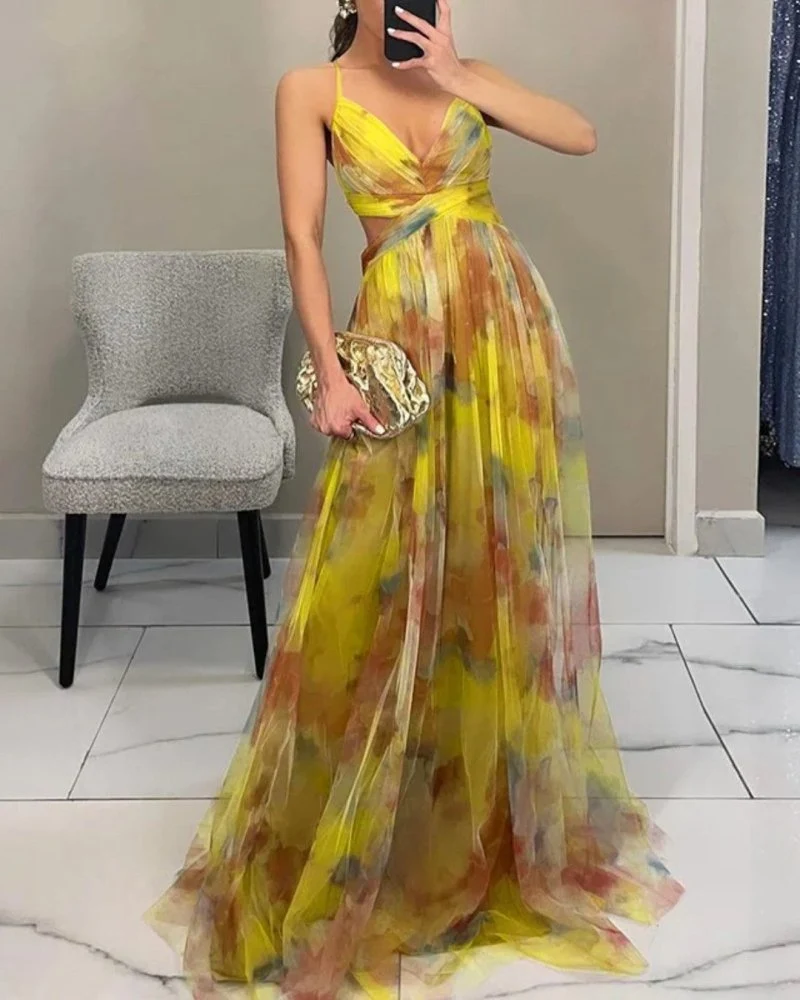 Valeria™ - Elegantes florales Maxikleid