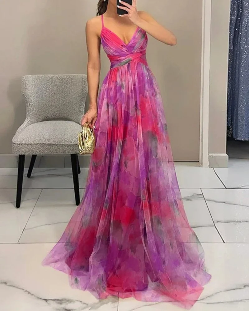 Valeria™ - Elegantes florales Maxikleid