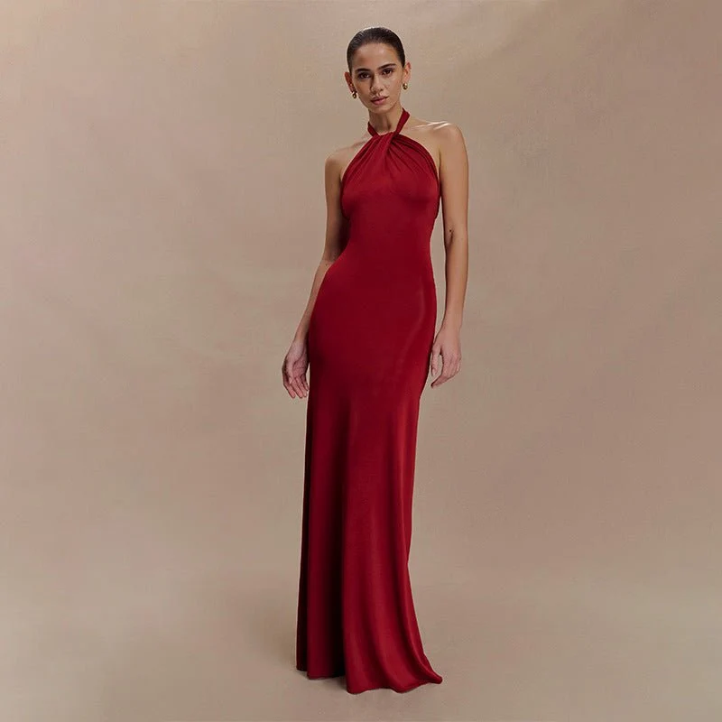 Adrianna | Elegantes Maxi-Halterkleid