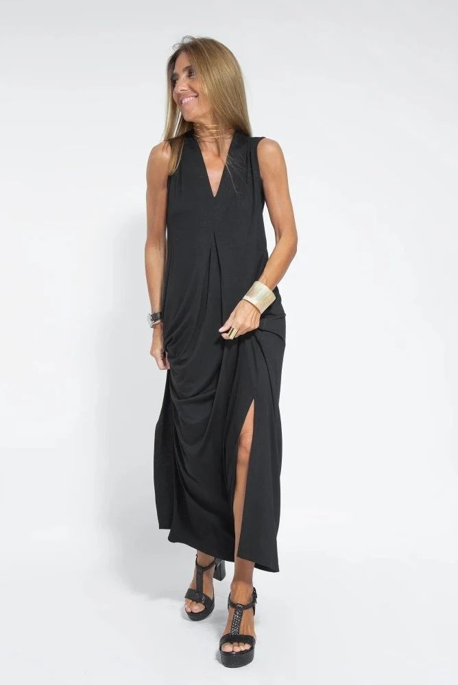 Carmela | Elegantes langes Kleid mit Strickjacke