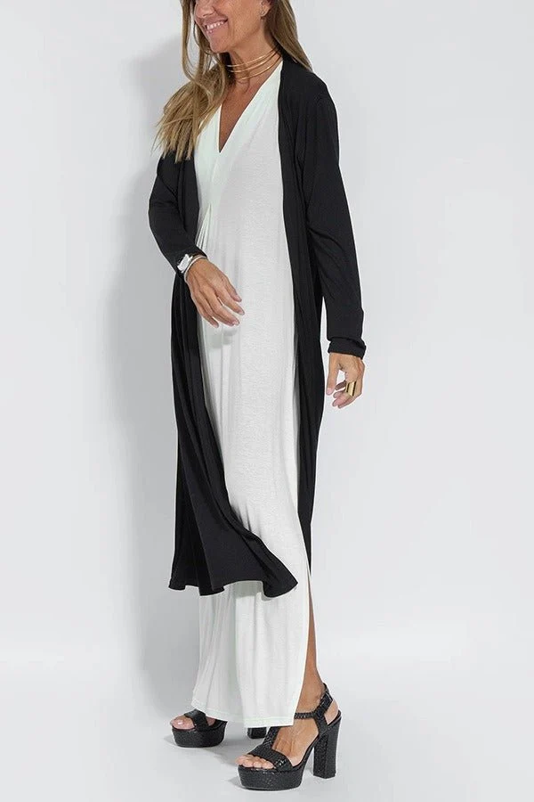 Carmela | Elegantes langes Kleid mit Strickjacke