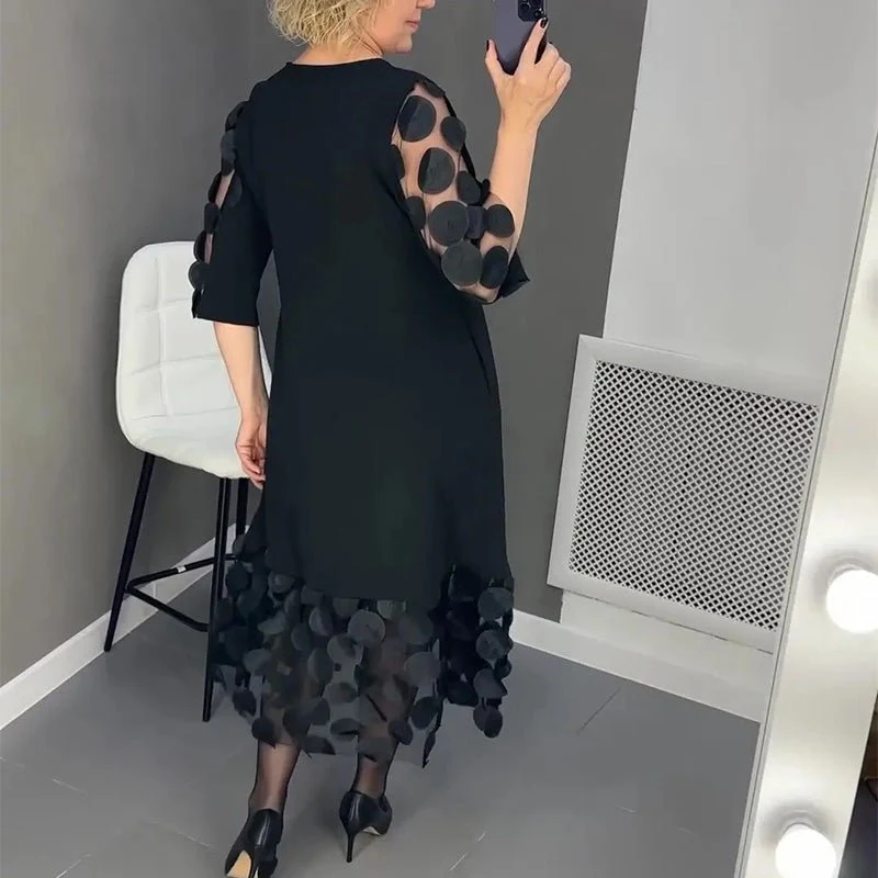 Demi | Ausgestelltes Midikleid mit Punktedekor