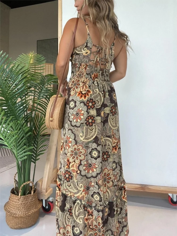Daisy | Geblümtes Kleid mit Spaghettiträgern