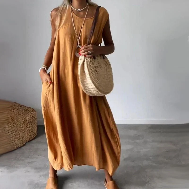 Noemi | Lässiges ärmelloses Kleid mit Taschen