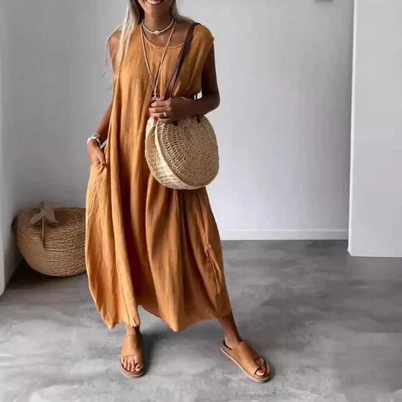 Noemi | Lässiges ärmelloses Kleid mit Taschen
