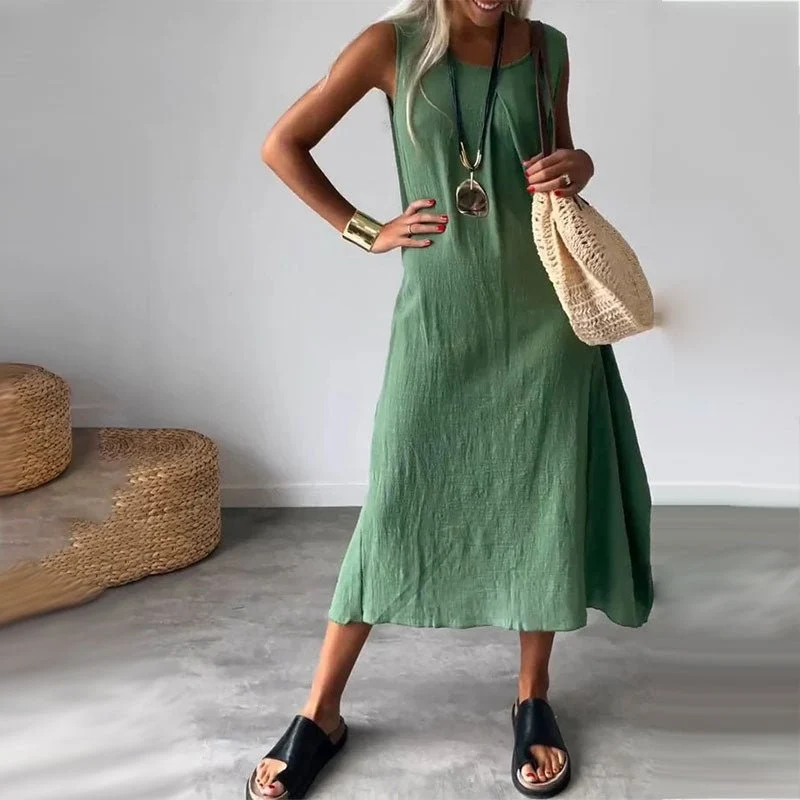 Noemi | Lässiges ärmelloses Kleid mit Taschen