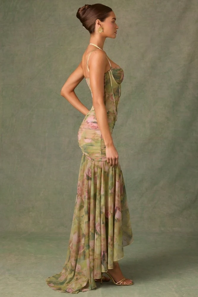 Esmeralda | Asymmetrisches Bodycon-Kleid mit Volants