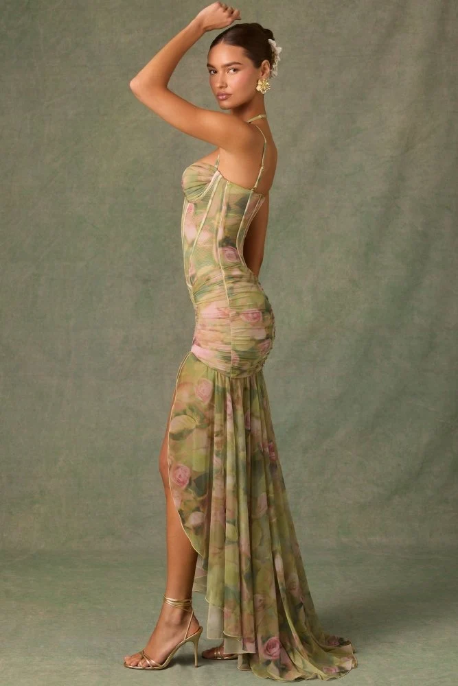 Esmeralda | Asymmetrisches Bodycon-Kleid mit Volants