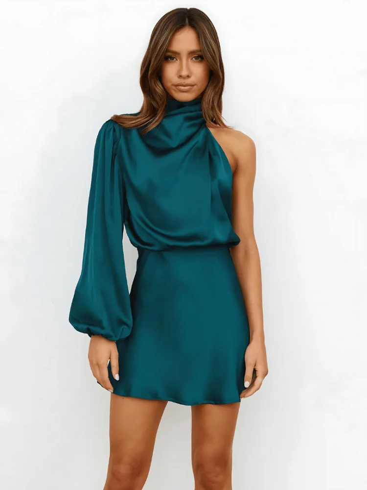 Eline | Satin-Schulterkleid