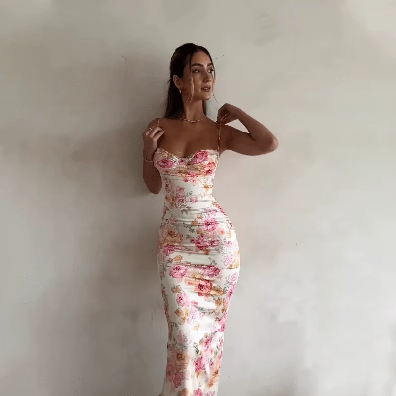 Beau | Sommerliches Maxikleid mit Blumenmuster