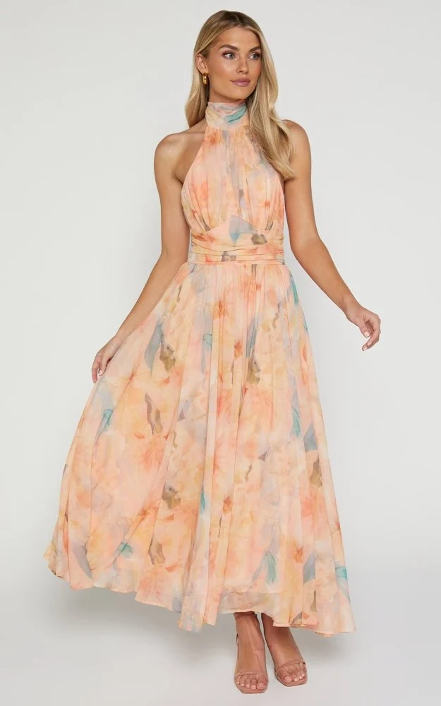 Antonella | Elegantes Halterneck-Maxikleid