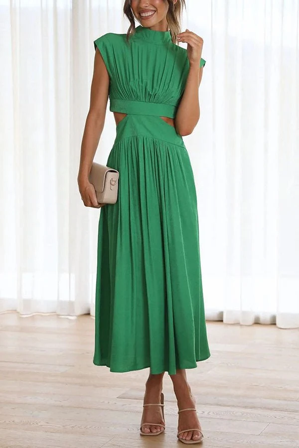 Quincy | Midi-Kleid mit Cut-Out und Taschen
