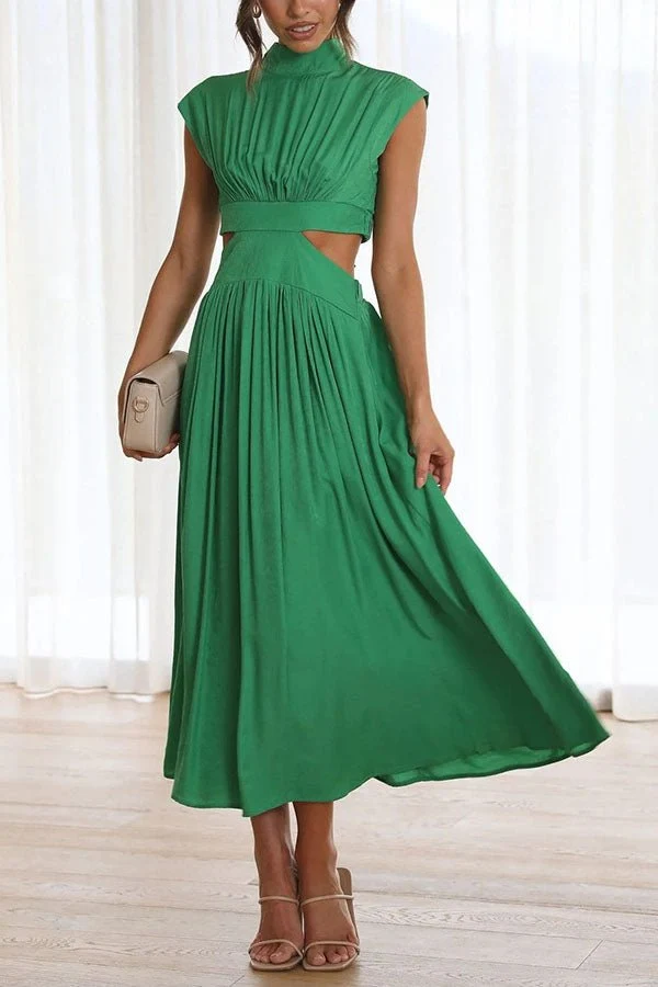 Quincy | Midi-Kleid mit Cut-Out und Taschen