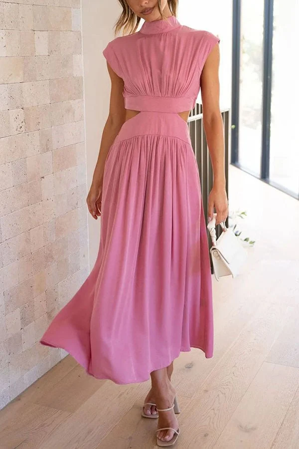 Quincy | Midi-Kleid mit Cut-Out und Taschen
