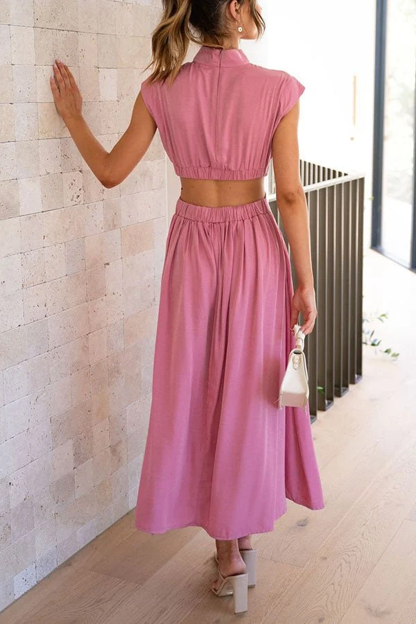 Quincy | Midi-Kleid mit Cut-Out und Taschen