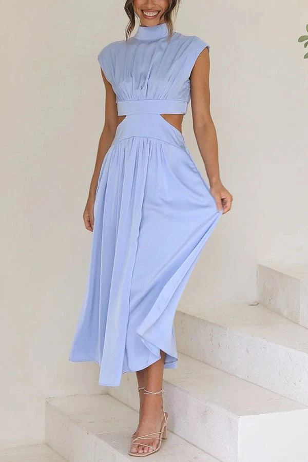 Quincy | Midi-Kleid mit Cut-Out und Taschen