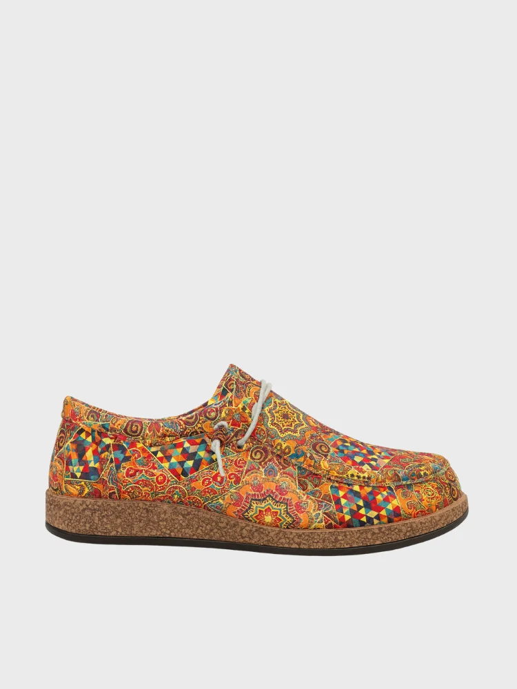 Damen-Schuhe im Vintage-Stil mit farbenfrohem Paisley-Muster