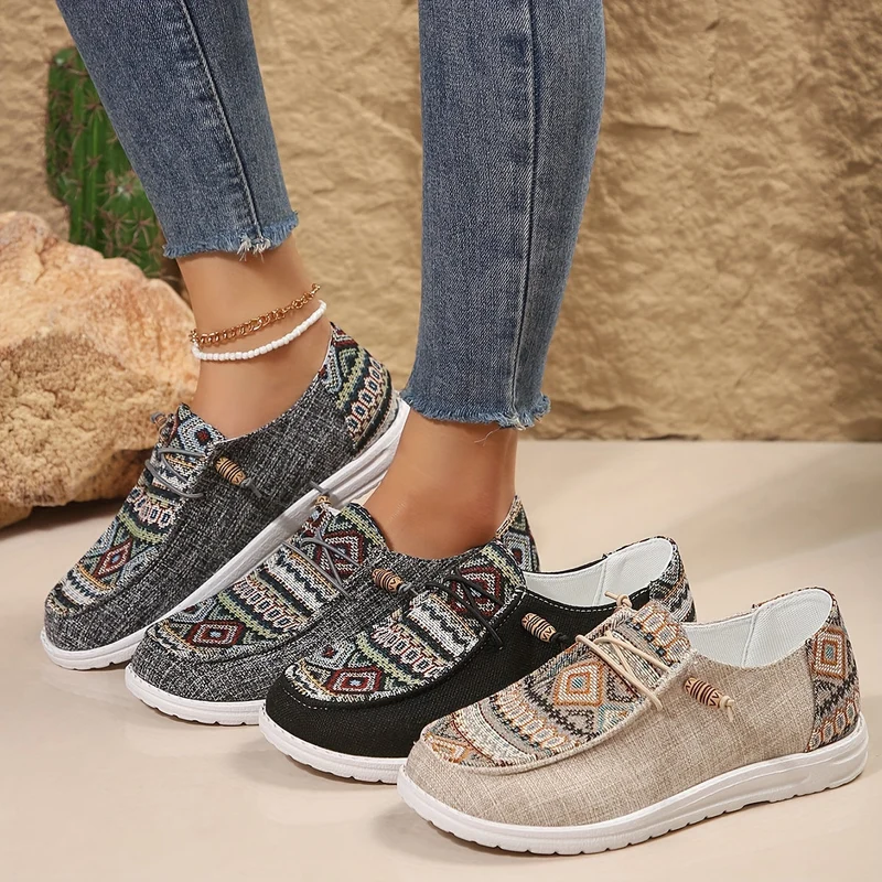 Damen Vintage Geometrische Schuhe