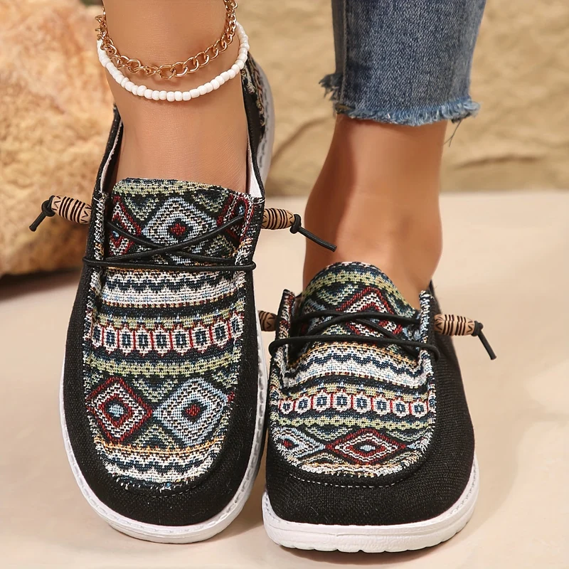 Damen Vintage Geometrische Schuhe