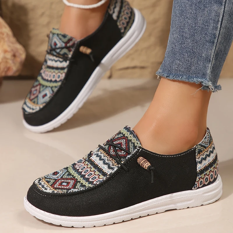 Damen Vintage Geometrische Schuhe