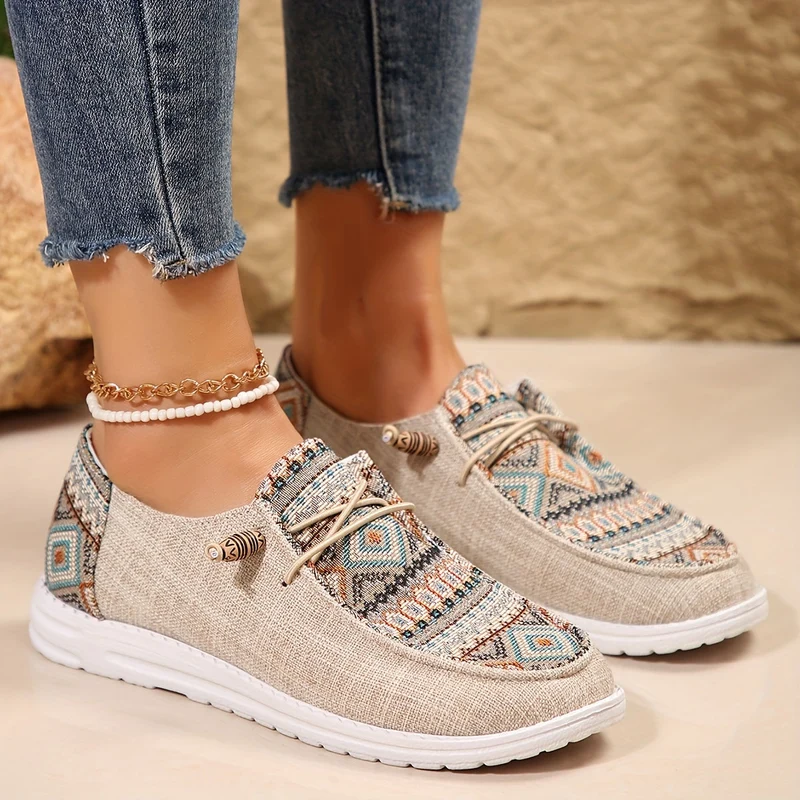 Damen Vintage Geometrische Schuhe