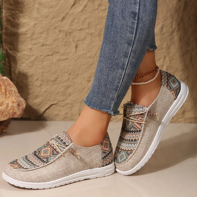 Damen Vintage Geometrische Schuhe