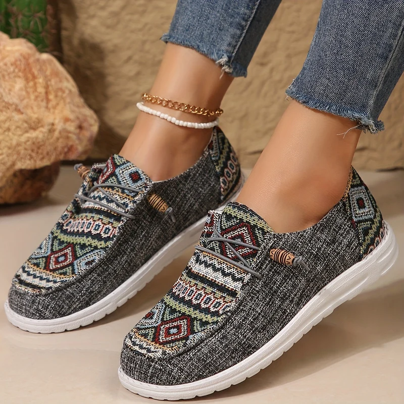 Damen Vintage Geometrische Schuhe