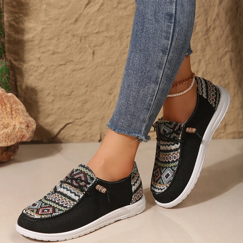 Damen Vintage Geometrische Schuhe
