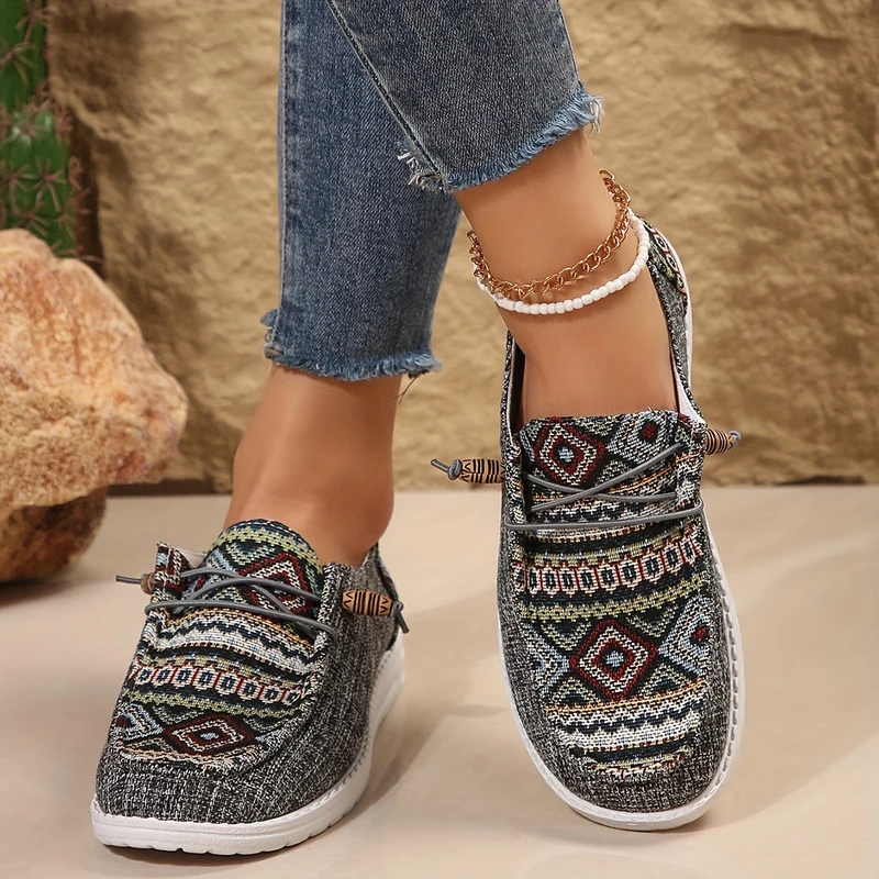 Damen Vintage Geometrische Schuhe