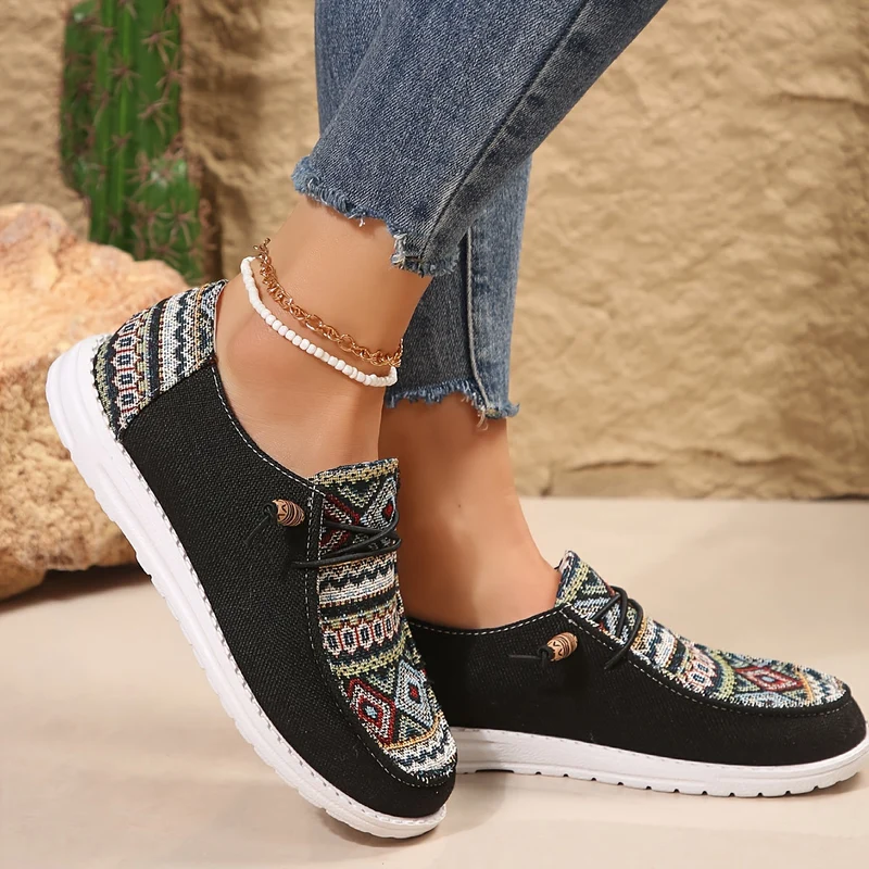 Damen Vintage Geometrische Schuhe
