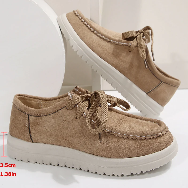 Damen Vintage Schnür-Mokassinschuhe