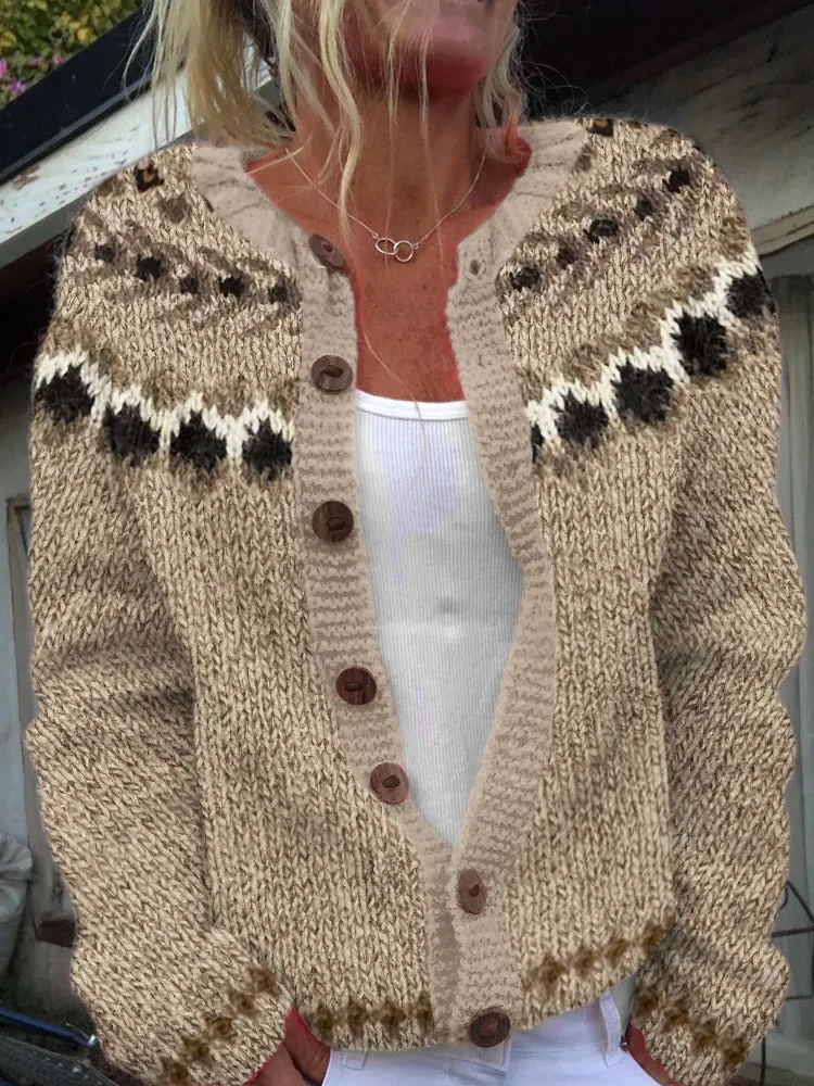 Leoni | Vintage Isländische Strickjacke