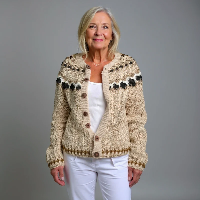 Leoni | Vintage Isländische Strickjacke
