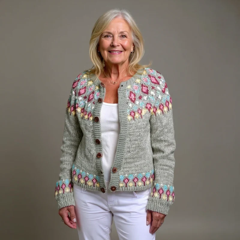 Jette | Vintage Isländische Strickjacke