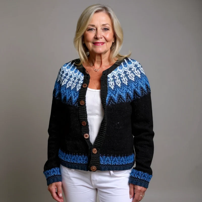 Elli | Vintage Isländische Strickjacke