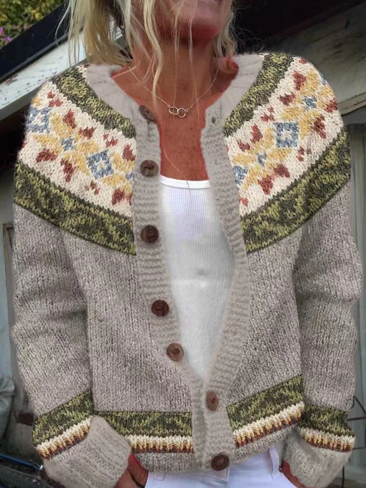 Melina | Vintage Isländische Strickjacke