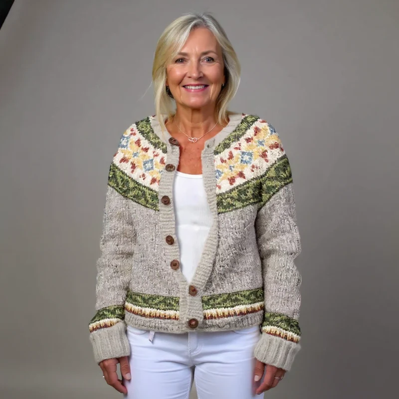 Melina | Vintage Isländische Strickjacke