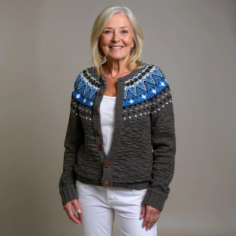 Darja | Vintage Isländische Strickjacke