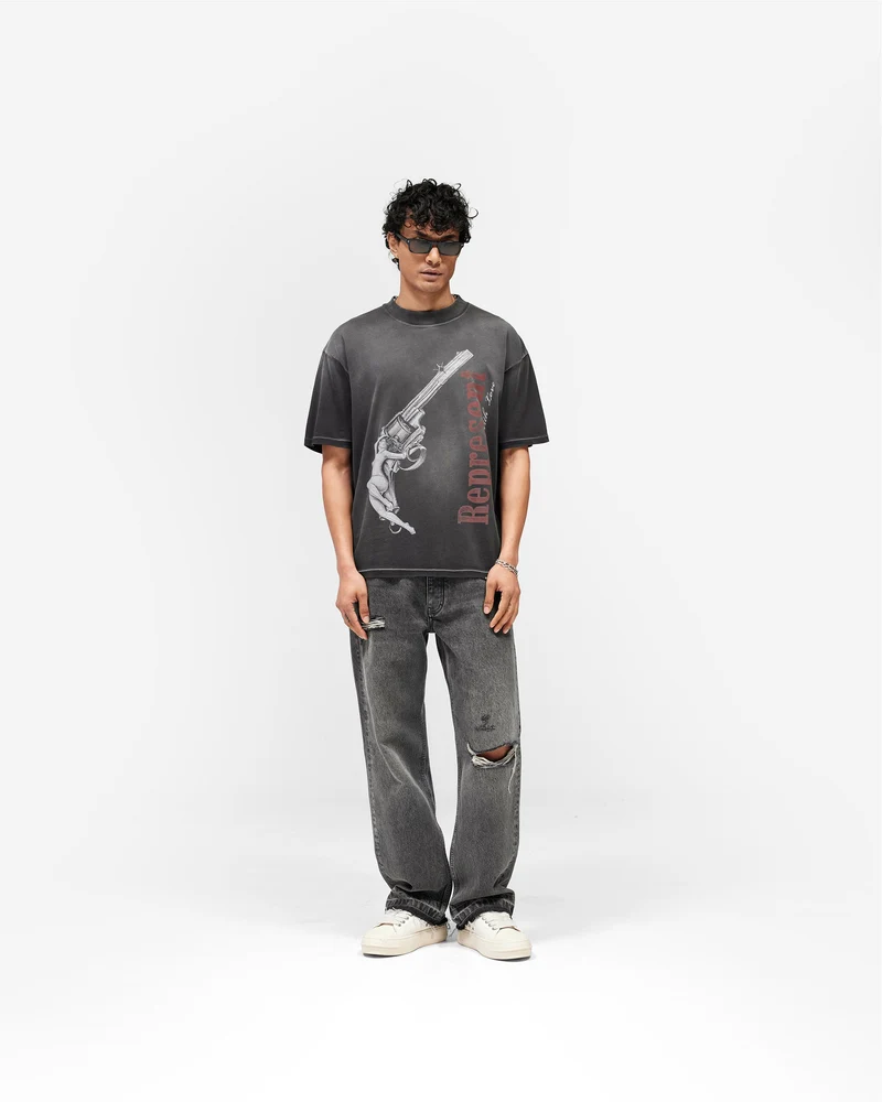 Loaded With Love T-Shirt - Stained Black